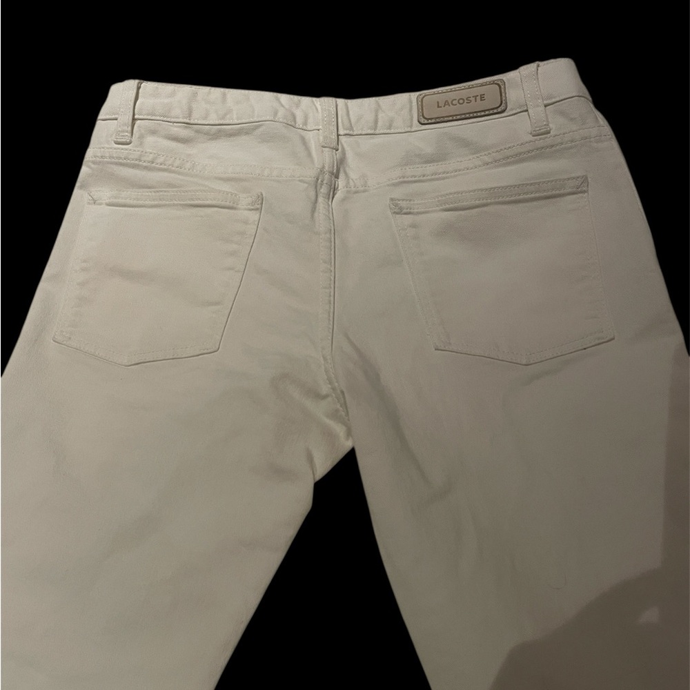 Lacoste Ladies White Slim Fit Jean Pants